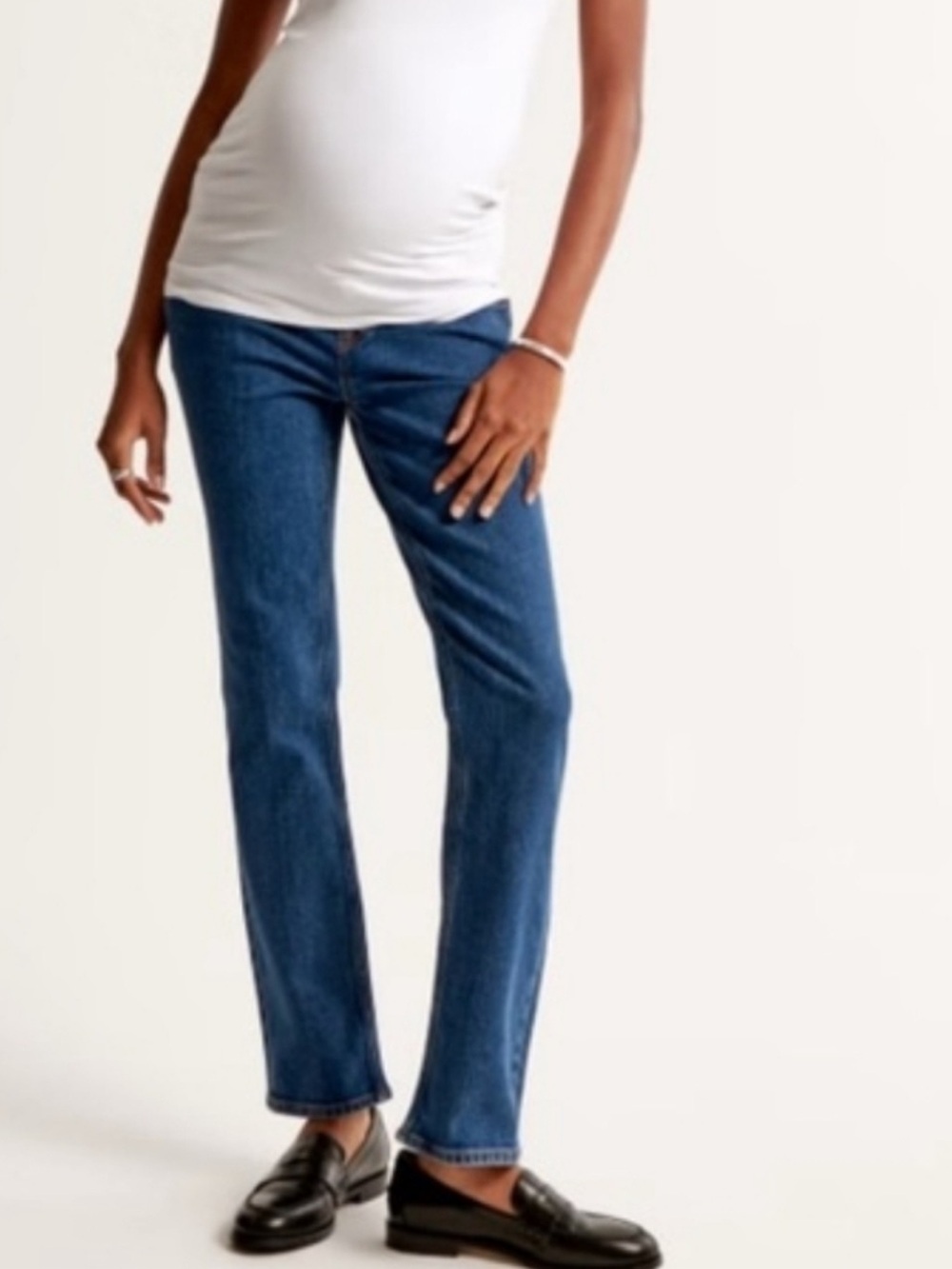 Abercrombie & Fitch Maternity Ankle Straight Jean Pull On Pockets Size 30 LONG
